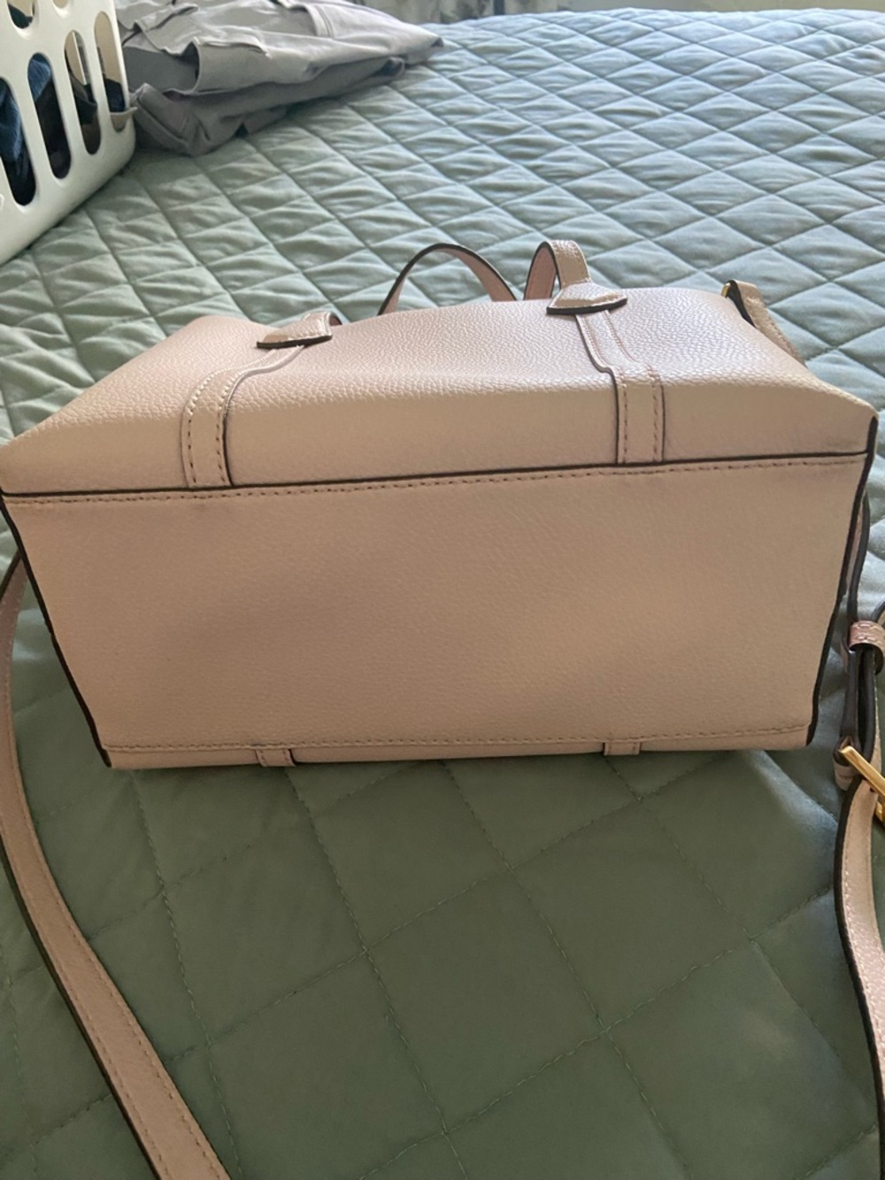 Tory Burch Blush Tote with Orange Tag Accent - Picture 7 of 12